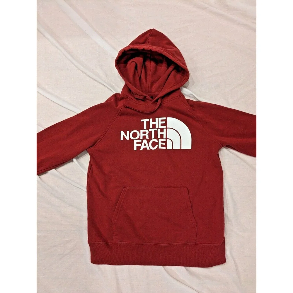The North Face Womens Hoodie Half Dome S/P Burgundy Sweatshirt Pockets Exc. Cond